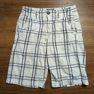 American Eagle Outfitters Longboard Plaid Shorts Mens Size 29 White Blue 11"